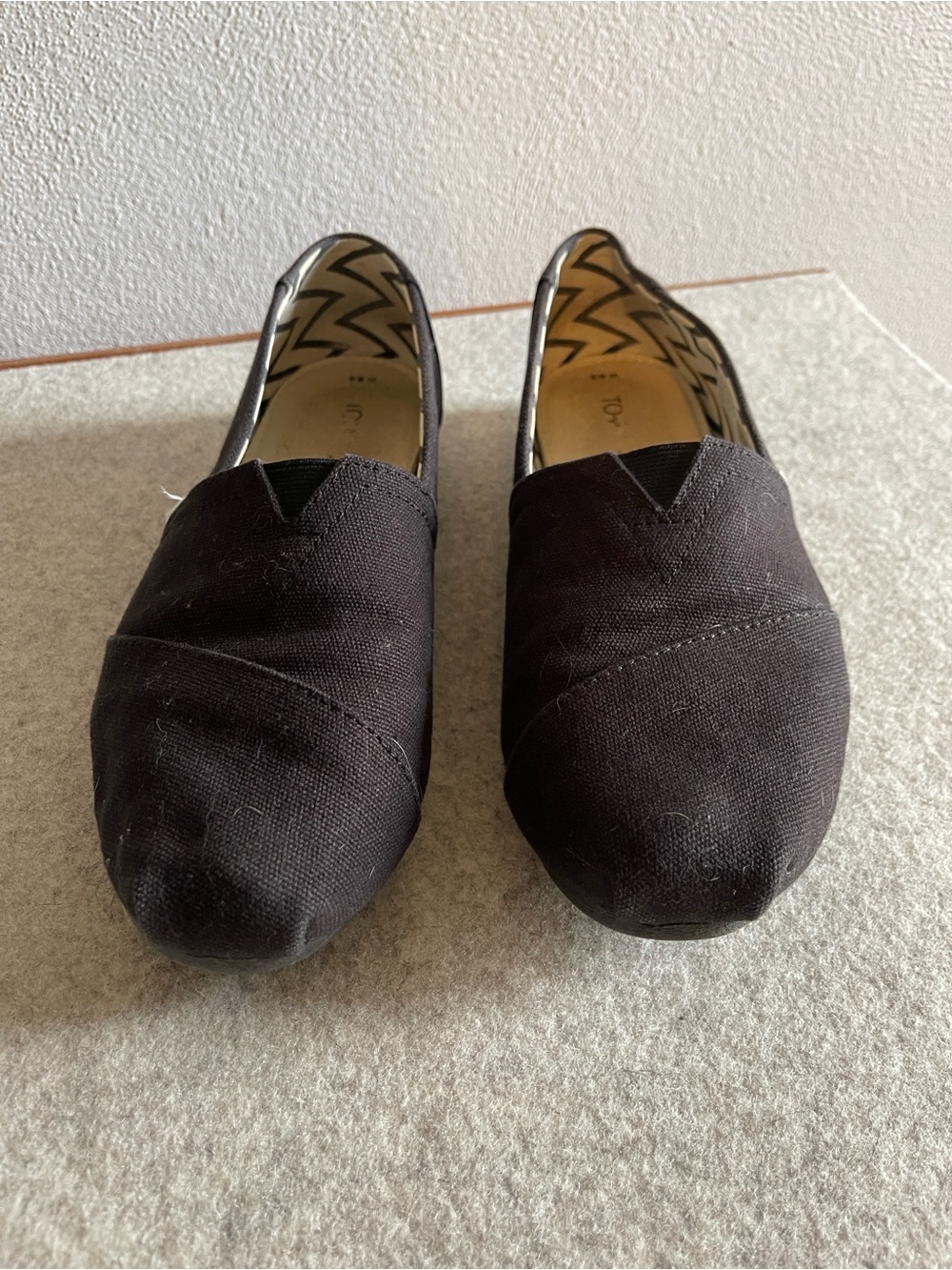 TOMS Black Alpargata Slip-On Canvas Flats